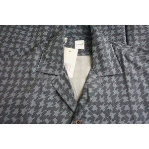 Eidos Petto A Bavero Ita Blue Geometric Long Sleeve Button Up Shirt Sz 15.5 NEW